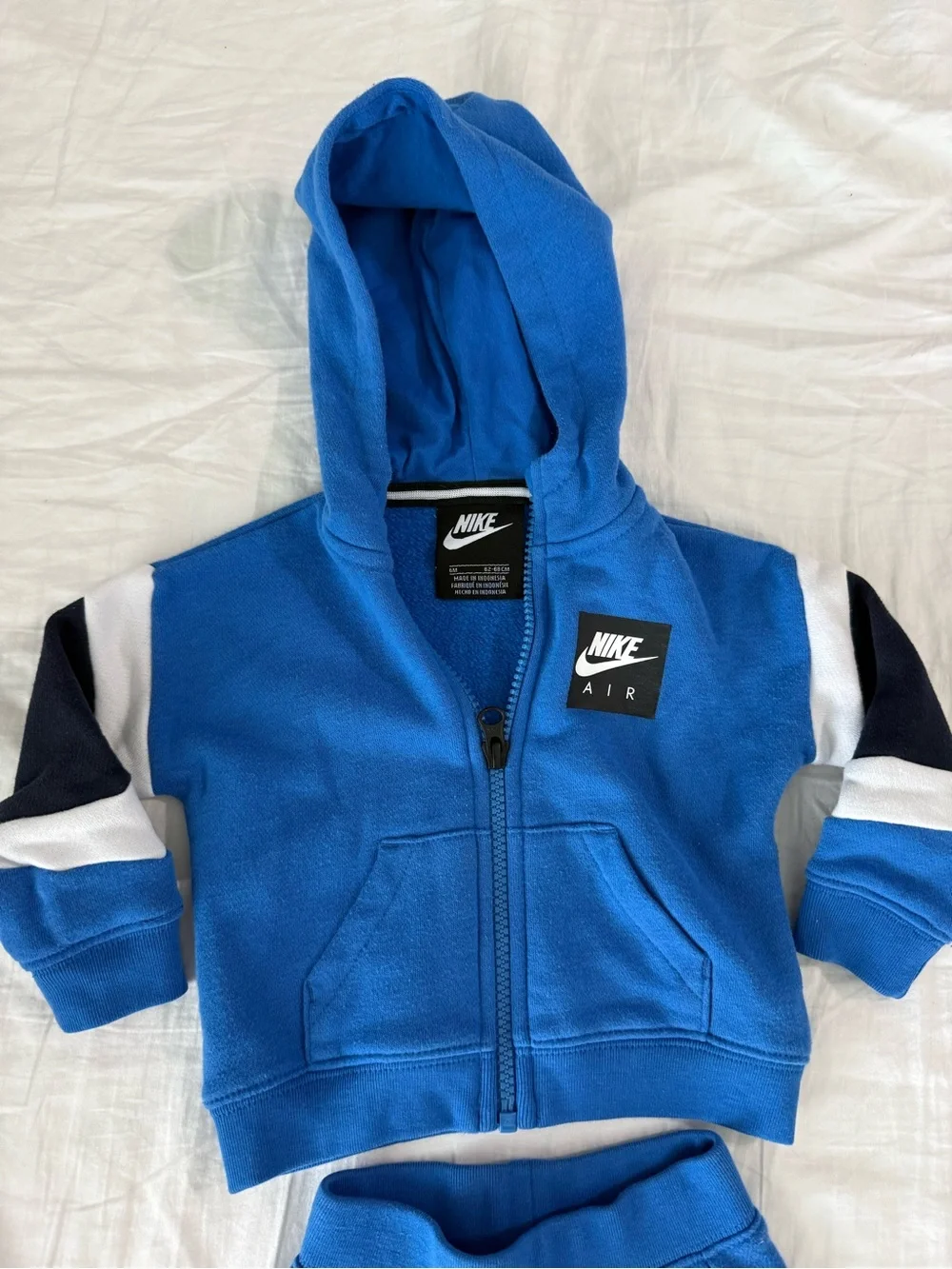 Nike Blue Hooded Zip-Up Baby Jacket with Nike Air Patch - Picture 2 of 5
